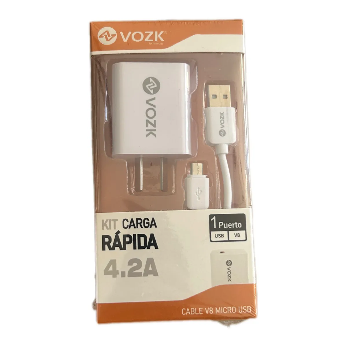 Cargador VOZK 4.2A USB A a Micro USB o V8