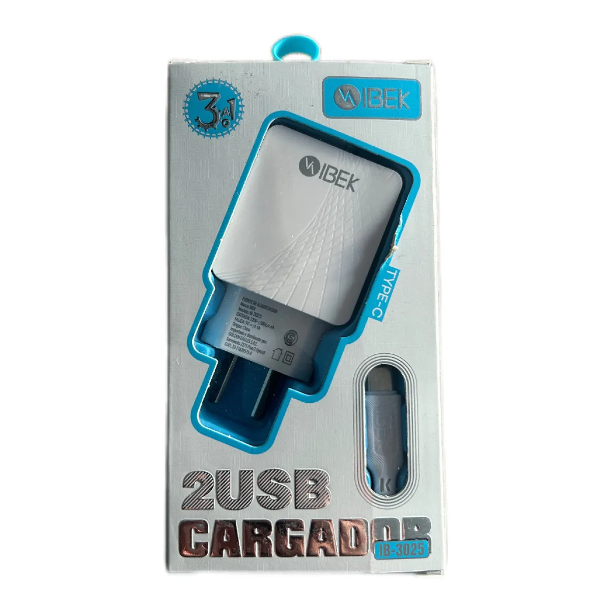 Cargador Tipo C 2 puertos USB A