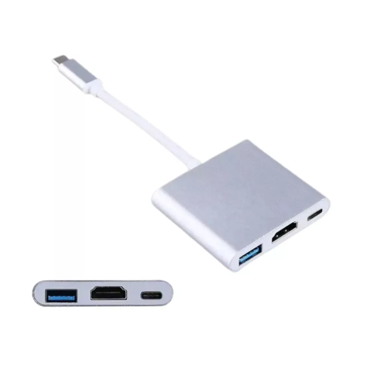 Adaptador Hub Tipo C a HDMI + USB Tipo A y C 3 en 1