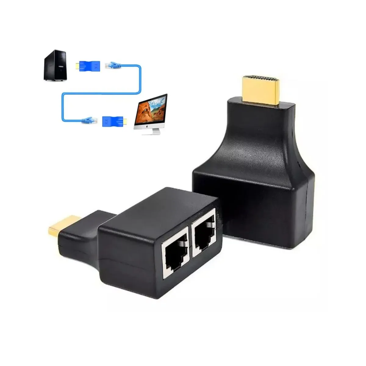 Extensores HDMI Alargue 30M 2 Cables Red