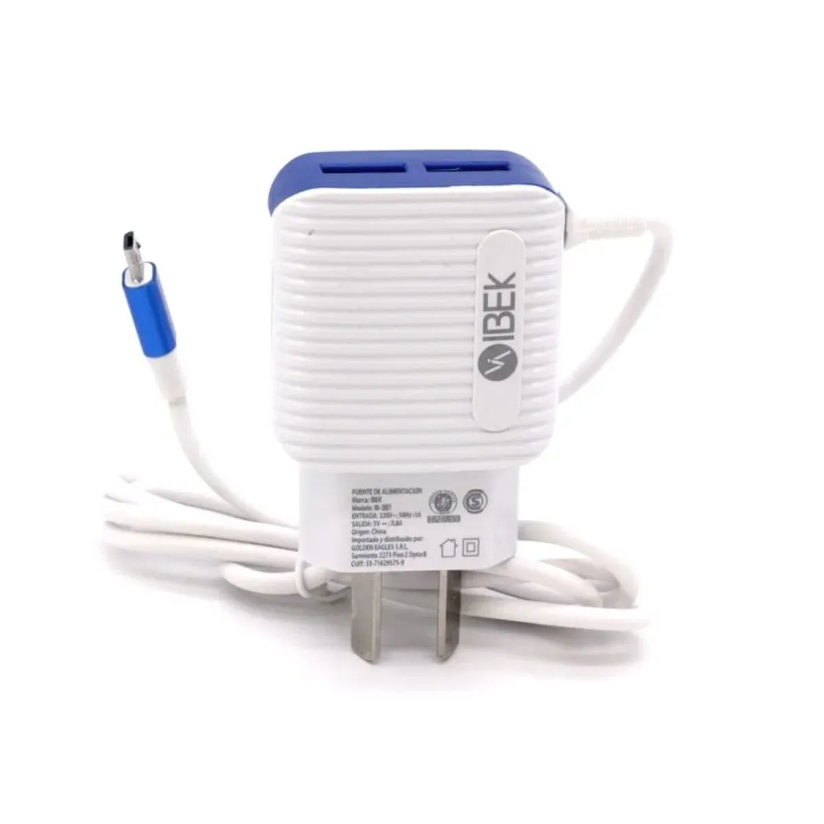 Cargador Completo 3.8A Micro USB o V8 2 Puertos USB A