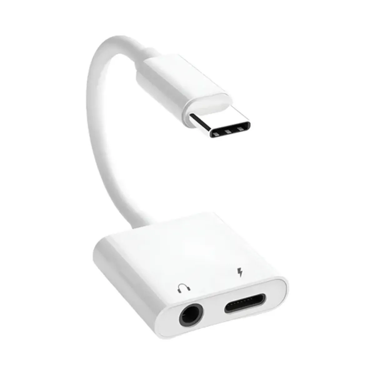 Adaptador Tipo C con 2 entradas Jack y Tipo C