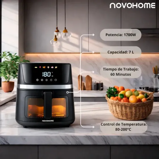 Freidora de Aire 7L con Visor (8 dias habiles)