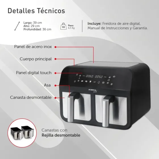 Freidora de Aire Doble (8 dias habiles)