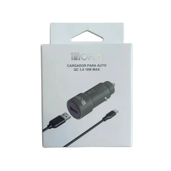 Cargador Completo Auto Tipo C 18W