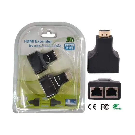 Extensores HDMI Alargue 30M 2 Cables Red