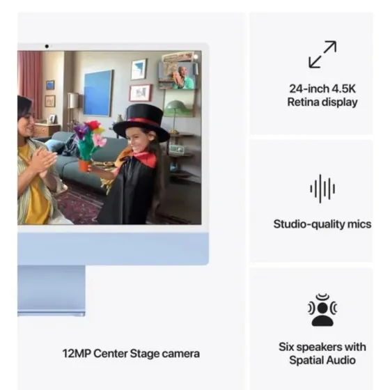 Imac M4 24" 10CPU 4K Retina 16/256gb (8 dias habiles)