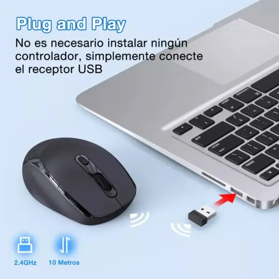 Mouse Inalambrico Negro