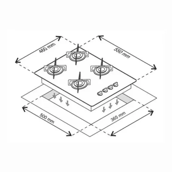 Anafe 4 Hornallas Gas