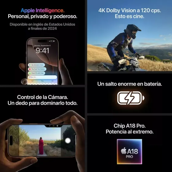 Iphone 16 pro usado de 128gb Grado 1 (8 dias habiles)