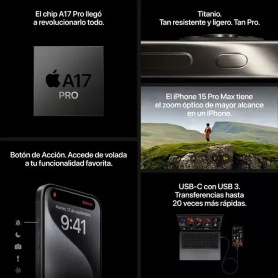 Iphone 15 pro usado 128gb Grado 1 (8 dias habiles)