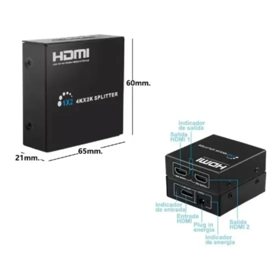Divisor Señal Hdmi 1 X 2 Multiplicador
