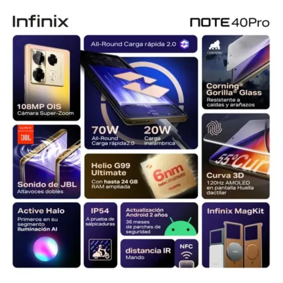 Infinix Note 40 Pro 8/256gb (8 dias habiles)