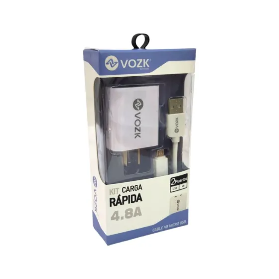 Ver más sobre Cargador y Cable Cargador VOZK 4.8A Micro USB o V8 2 Puertos USB, Argentina