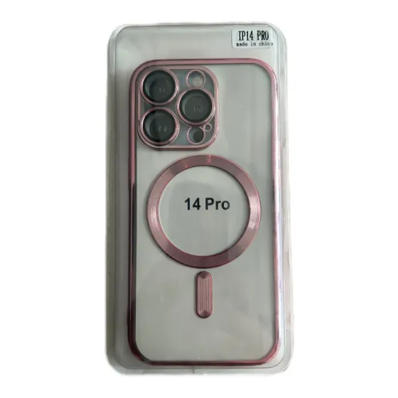 Ver más sobre Fundas Funda Iphone 14 pro Transparente Magsafe Metalizado, Argentina