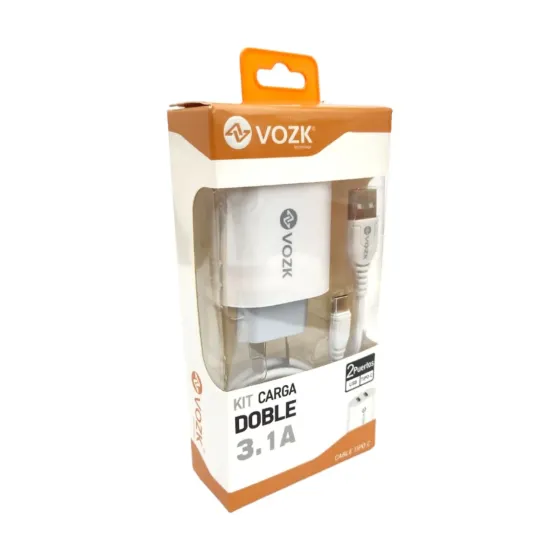 Ver más sobre Cargador y Cable Cargador VOZK 3.1A Tipo C 2 Puertos USB, Argentina