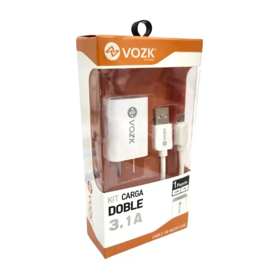 Ver más sobre Cargador y Cable Cargador VOZK 3.1A USB A a Micro USB o V8 , Argentina