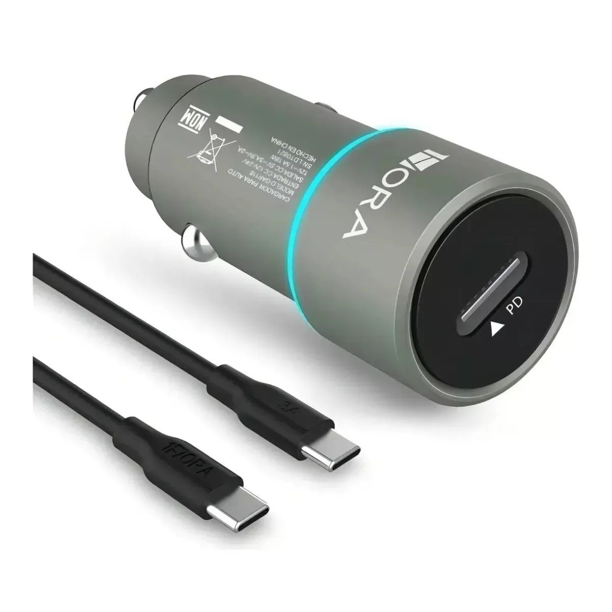 Cargador Completo Auto Tipo C 20w