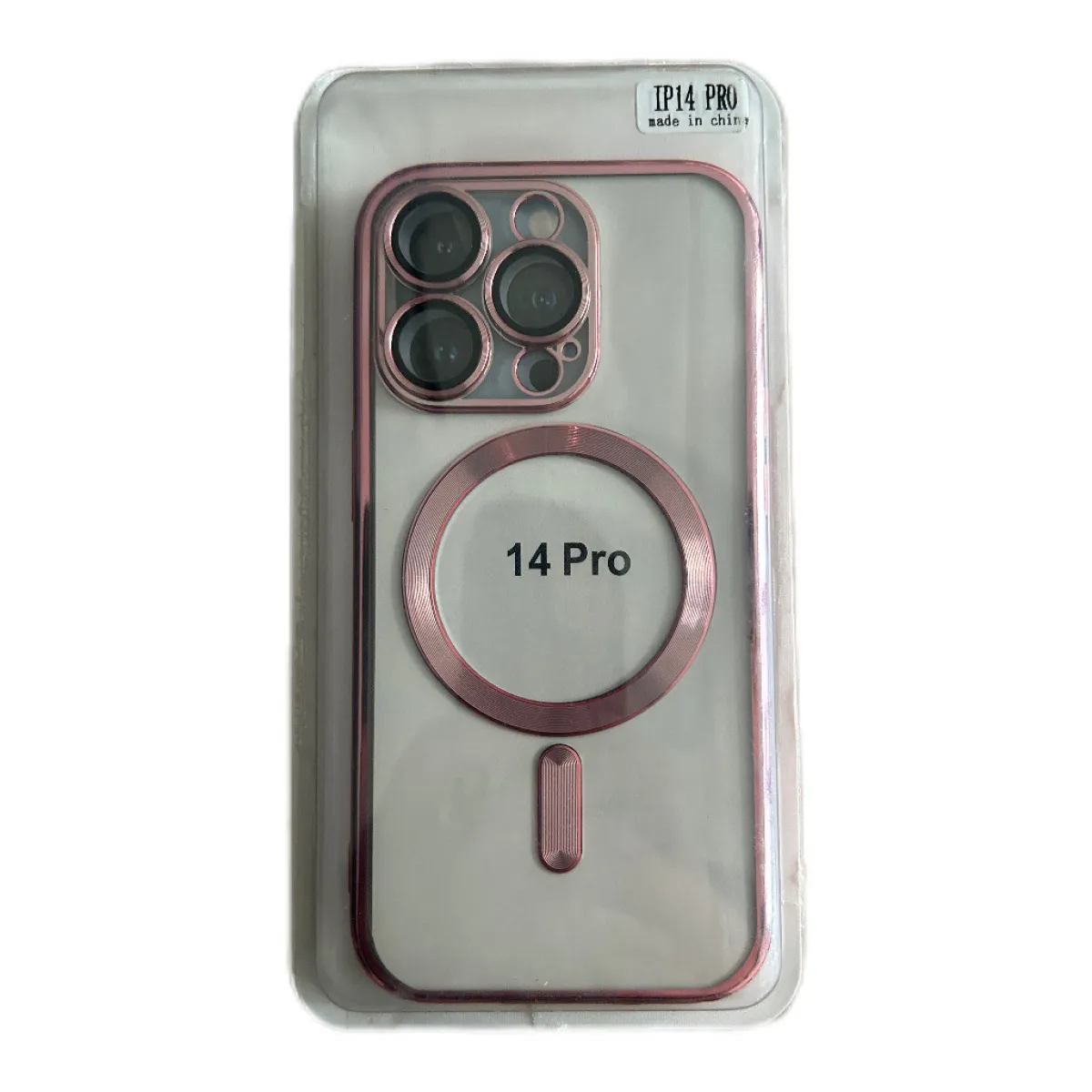 Funda Iphone 14 pro Transparente Magsafe Metalizado