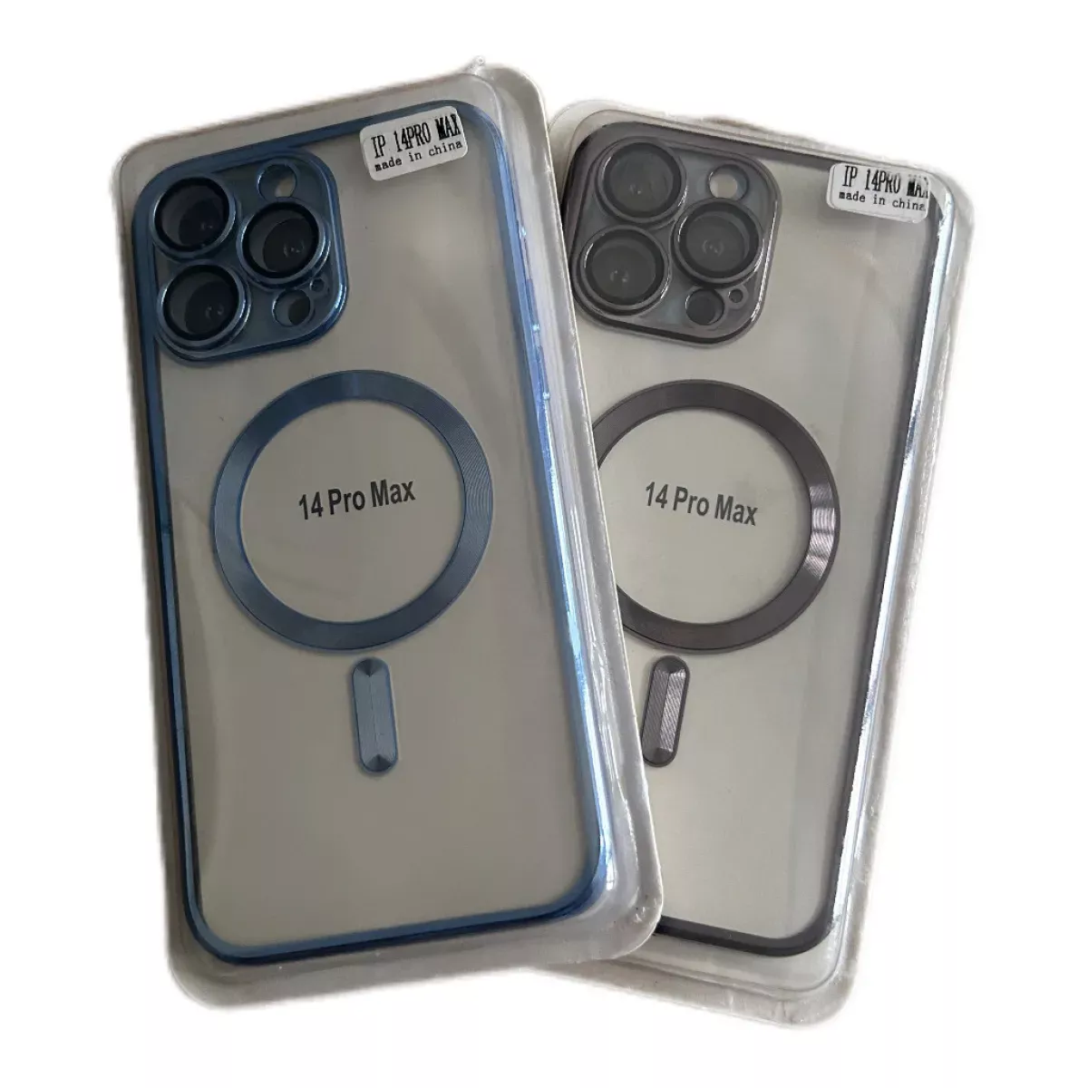 Funda Iphone 14 pro max Transparente Magsafe Metalizado
