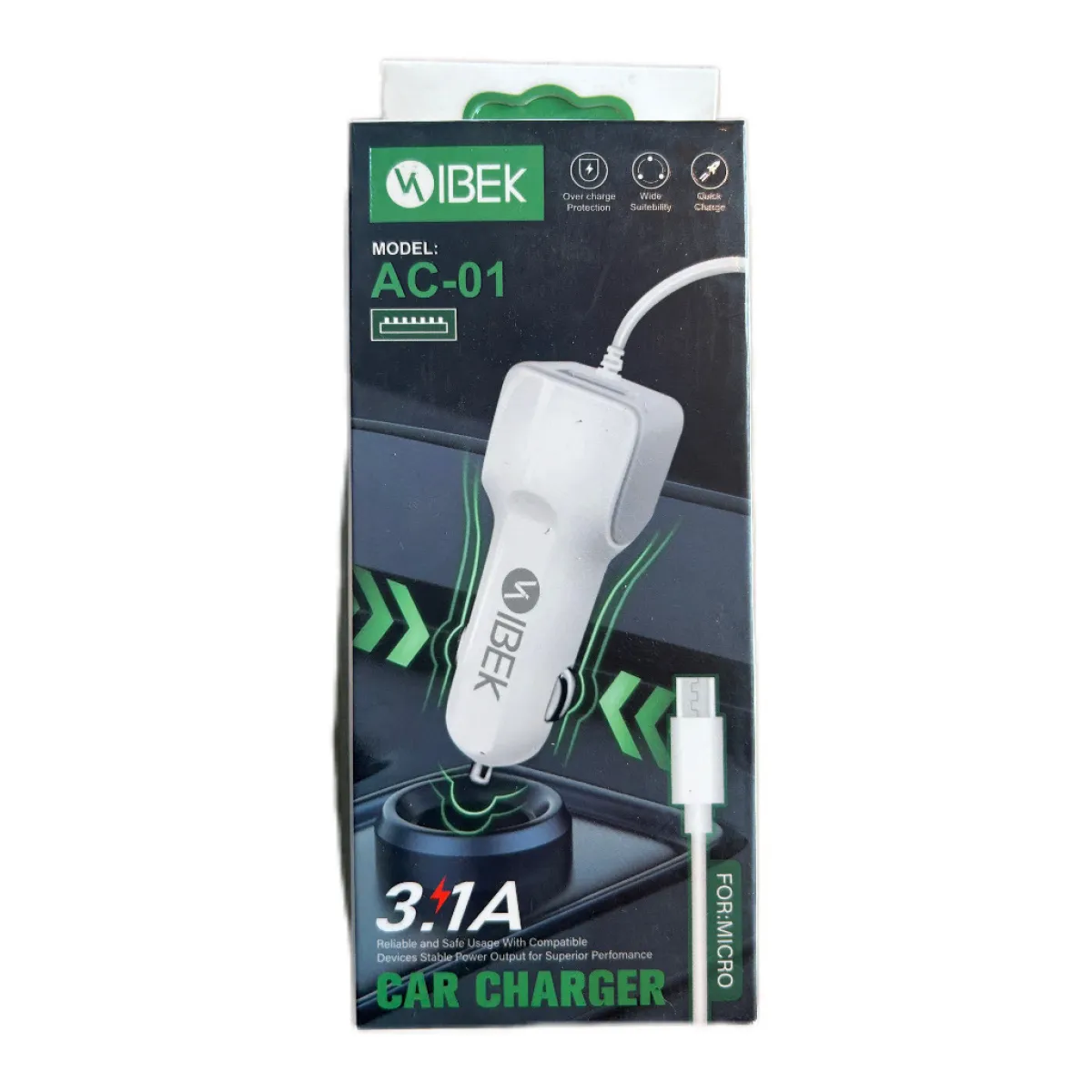 Cargador Auto con Cable Micro USB o V8