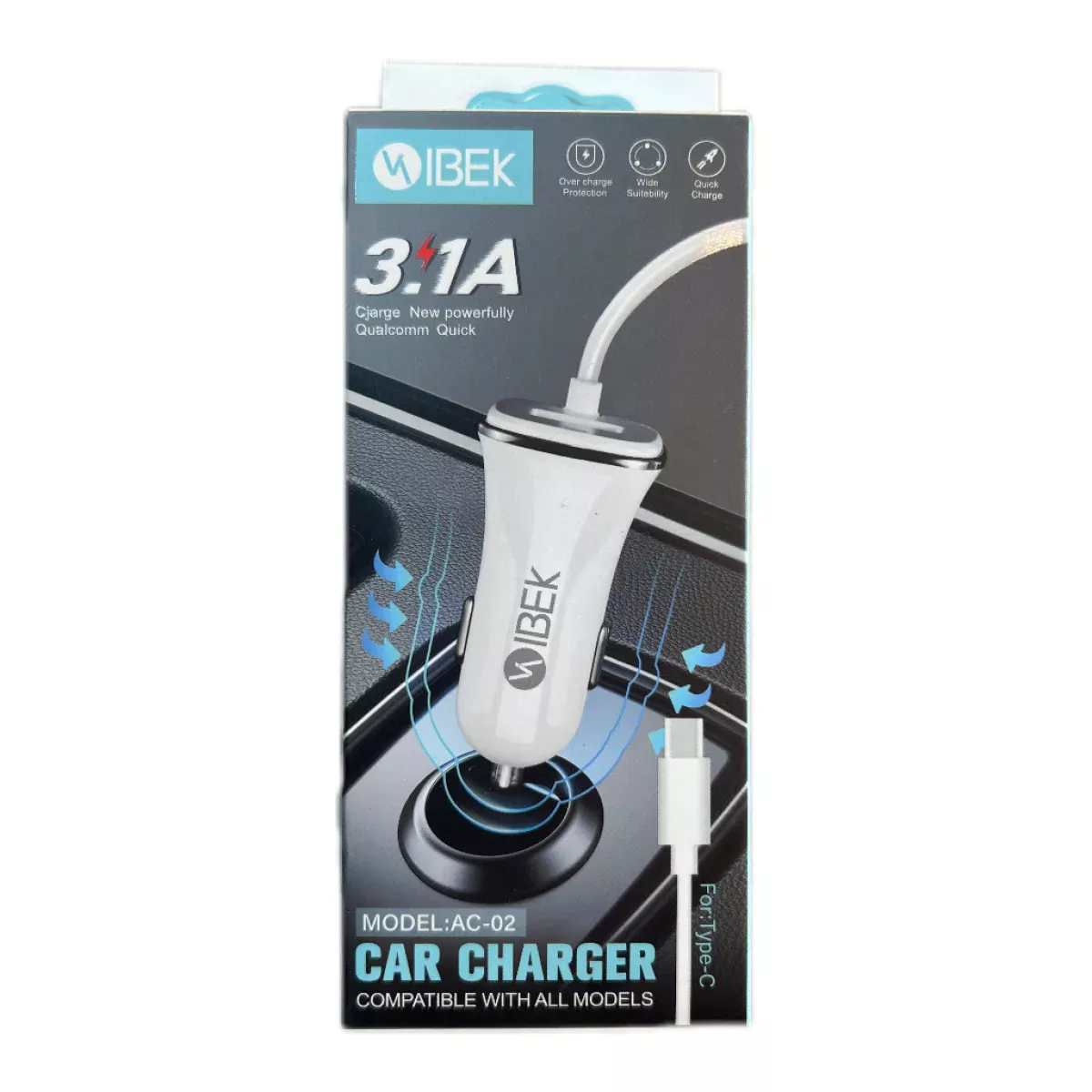 Cargador Auto con Cable Tipo C