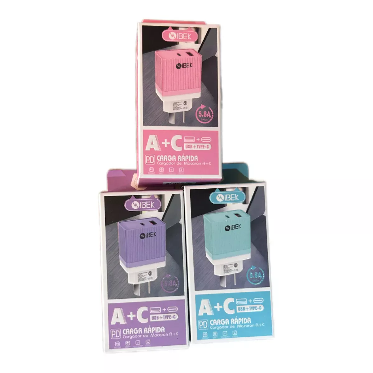 Cargador IBEK 2 Puertos Tipo C y A