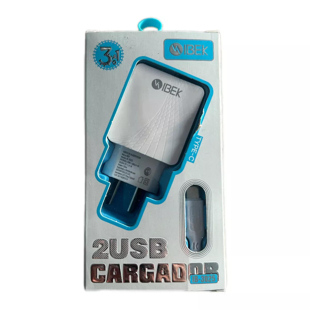 Cargador Tipo C 2 puertos USB A