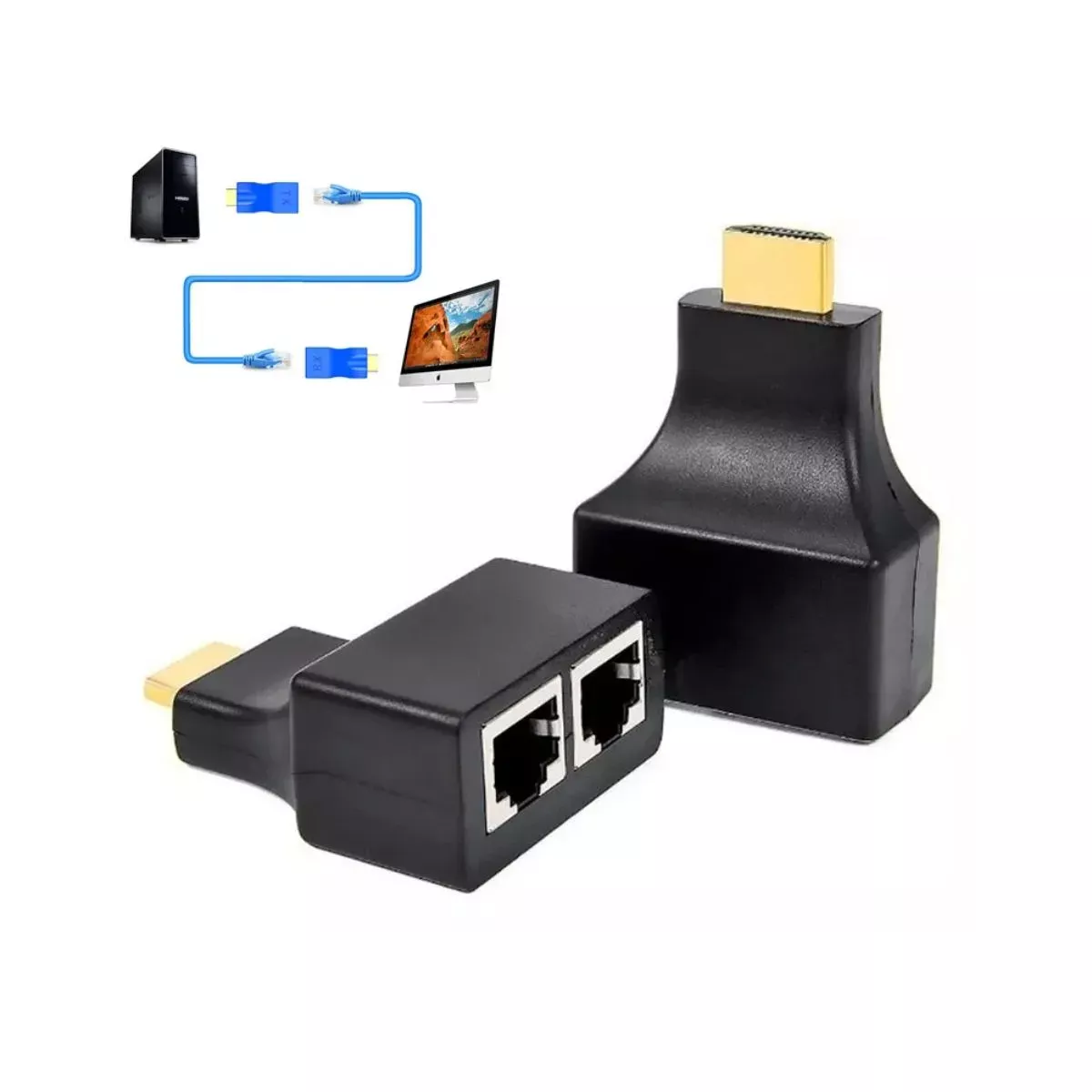 Extensores HDMI Alargue 30M 2 Cables Red