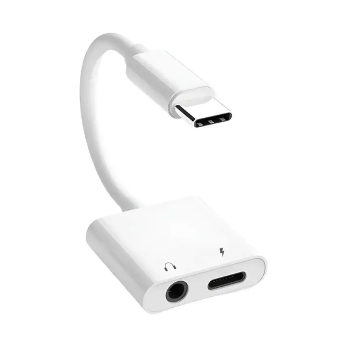 Adaptador Tipo C con 2 entradas Jack y Tipo C